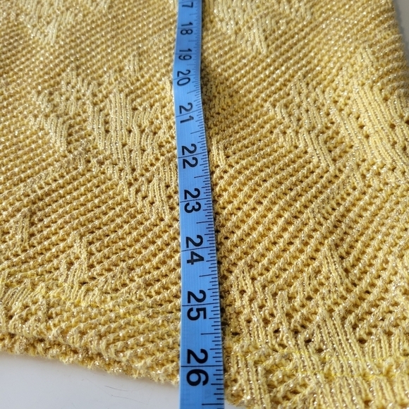 Carlos Arias for S.G.G. Knit Metallic Knit Sweater Small Yellow - Picture 9 of 10